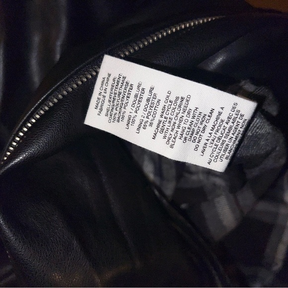 Avec Les Filles - Oversized Faux Leather Cropped Biker Moto Jacket - Size Small​ - Picture 7 of 7